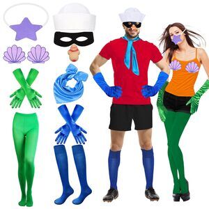 6663 10 Pcs Halloween Merman Sailor Costume Accessoriess